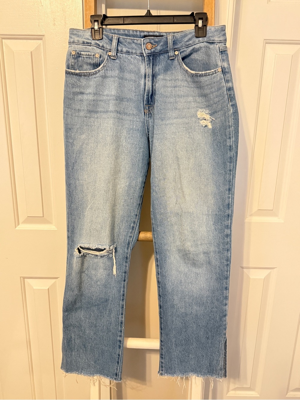 Sincerely Jules Light Blue Distressed Straight-Leg Jeans
